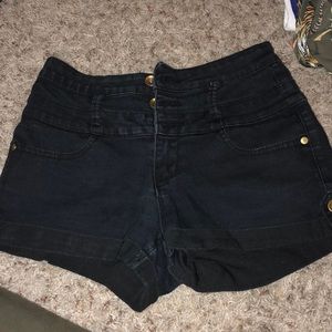 Black jean shorts